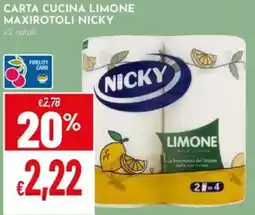 Pan Carta cucina limone maxirotoli NICKY offerta
