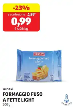 ALDI Milsani formaggio fuso a fette light offerta