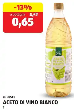 ALDI Le gusto aceto di vino bianco offerta