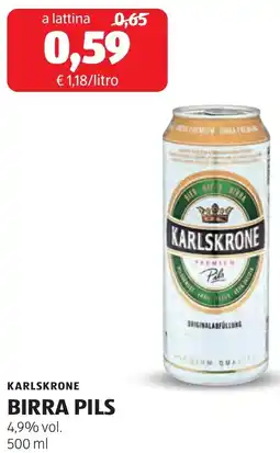 ALDI Karlskrone birra pils offerta