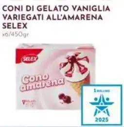 Pan Coni di gelato vaniglia variegati all'amarena SELEX offerta
