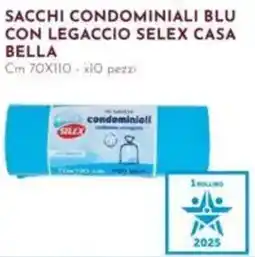 Pan Sacchi condominiali blu con legaccio selex casa bella offerta