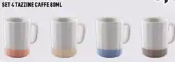 Unieuro Set 4 tazzine caffe offerta