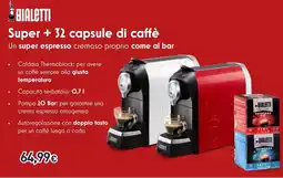 Unieuro BIALETTI Super + 32 capsule di caffè offerta