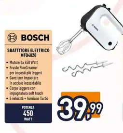 Unieuro BOSCH SBATTITORE ELETTRICO MFQ4020 offerta
