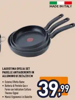 Unieuro Lagostina ofelia set padelle antiaderenti in alluminio 20/24/28 cm offerta