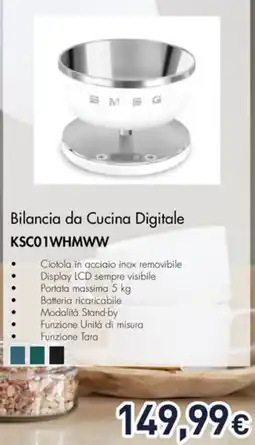 Unieuro SMEG Bilancia da Cucina Digitale KSC01WHMWW offerta