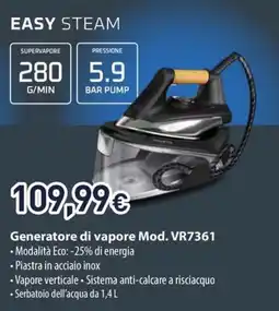 Unieuro ROWENTA Generatore di vapore Mod. VR7361 offerta