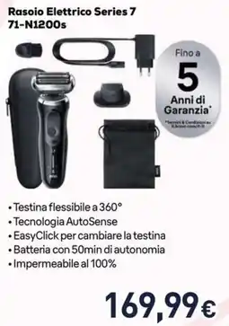 Unieuro BRAUN Rasoio Elettrico Series 7 71-N1200s offerta
