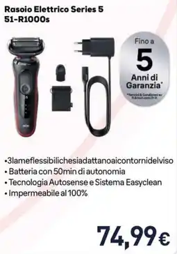 Unieuro BRAUN Rasoio Elettrico Series 5 51-R1000s offerta