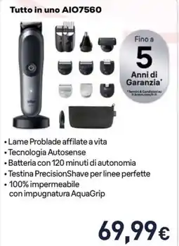 Unieuro BRAUN Tutto in uno AI07560 offerta