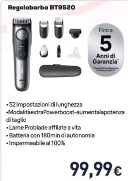 Unieuro BRAUN Regolabarba BT9520 offerta