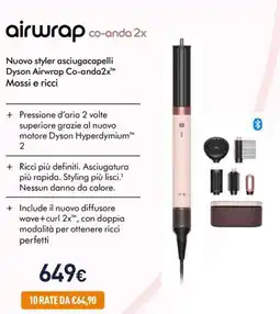 Unieuro Nuovo styler asciugacapelli Dyson Airwrap Co-anda2x Mossi e ricci offerta