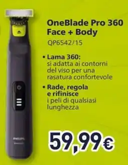 Unieuro PHIIPS OneBlade Pro 360 Face + Body offerta