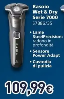 Unieuro PHILIPS Rasoio Wet & Dry Serie 7000 offerta
