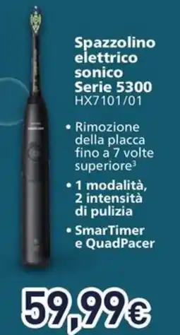 Unieuro PHILIPS Spazzolino elettrico sonico Serie 5300 offerta