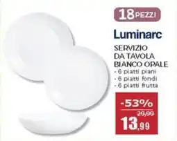 Happy Casa Luminarc servizio da tavola bianco opale offerta