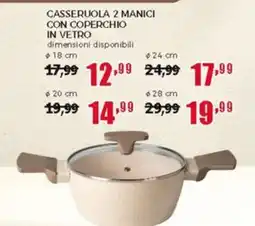Happy Casa Casseruola 2 manici con coperchio in vetro Ø18 cm offerta