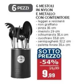 Happy Casa 6 mestoli in nylon e metallo con contenitore offerta