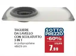 Happy Casa Tagliere da lavello con scolatutto 3 in 1 offerta