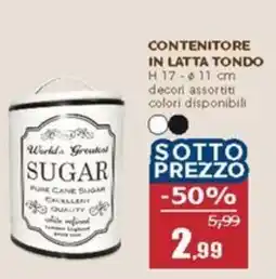 Happy Casa Contenitore in latta tondo offerta