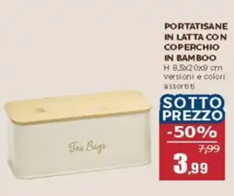 Happy Casa Portatisane in latta con coperchio2 in bamboo offerta