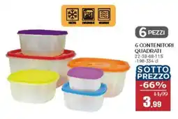 Happy Casa 6 contenitori quadrati offerta