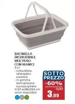 Happy Casa Bacinella richiudibile multiuso con manici offerta