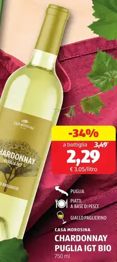 ALDI Casa morosina chardonnay puglia igt bio offerta