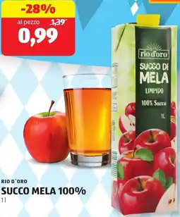 ALDI Rio d'oro succo mela 100% offerta