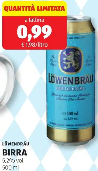 ALDI Löwenbräu birra offerta
