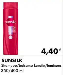 Iper Tosano SUNSILK Shampoo/balsamo keratin/luminous offerta