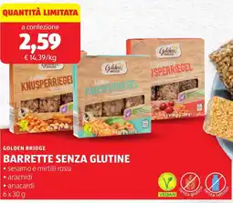ALDI Golden bridge barrette senza glutine offerta