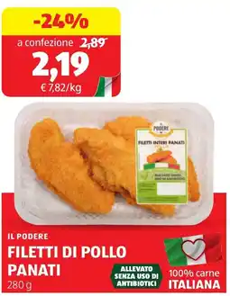 ALDI Il podere filetti di pollo panati offerta