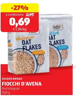 ALDI Golden bridge fiocchi d'avena offerta