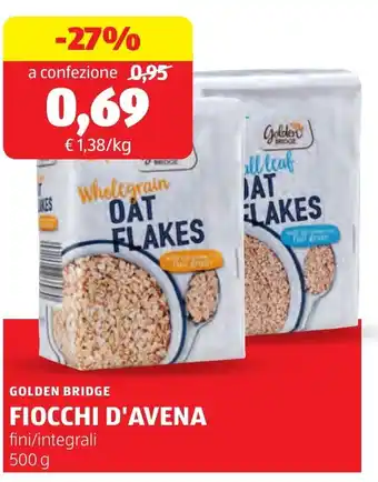 ALDI Golden bridge fiocchi d'avena offerta