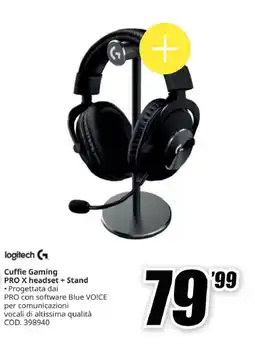 MediaWorld logitech Cuffie Gaming '99 PROX headset + Stand offerta