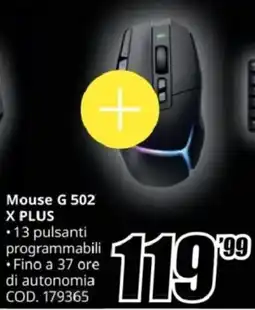 MediaWorld logitech Mouse G 502 X PLUS offerta