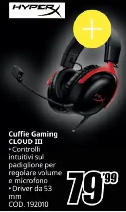 MediaWorld HYPERX Cuffie Gaming CLOUD III offerta