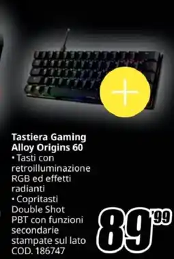 MediaWorld HYPERX Tastiera Gaming Alloy Origins 60 offerta
