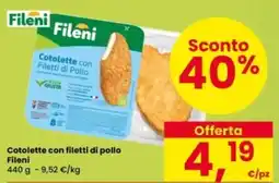 Interspar Cotolette con filetti di pollo Fileni offerta
