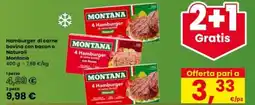 Interspar Hamburger di carne bovina con bacon o Naturali Montana offerta