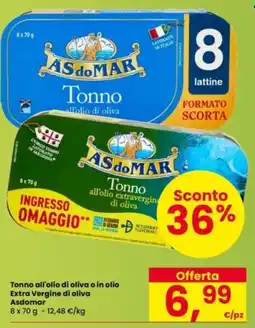 Interspar Tonno all'olio di oliva o in olio Extra Vergine di oliva Asdomar offerta