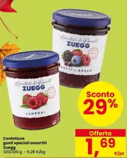 Interspar Confetture gusti speciali assortiti Zuegg offerta