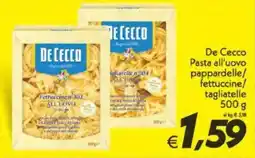 Iper Super Conveniente De Cecco Pasta all'uovo pappardelle/ fettuccine/ tagliatelle offerta