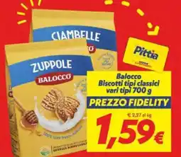 Iper Super Conveniente Balocco Biscotti tipi classici vari tipi offerta