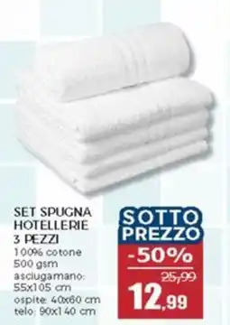 Happy Casa Set spugna hotellerie 3 pezzi 100% cotone offerta