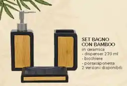 Happy Casa Set bagno con bamboo in ceramica dispenser offerta