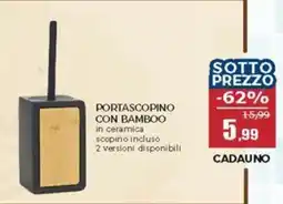 Happy Casa Portascopino con bamboo in ceramica scopino incluso 2 versioni disponibili offerta