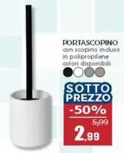 Happy Casa Portascopino con scopino incluso in polipropilene colori disponibili offerta